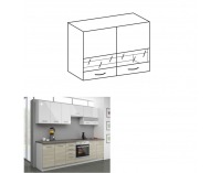 Horná kuchynská skrinka Lewis 80 GS-72 - biely vysoký lesk