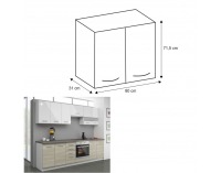 Horná kuchynská skrinka Lewis 80 G-72 - biely vysoký lesk