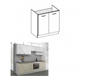 Drezová kuchynská skrinka Lewis 80ZL 2F BB - dub late