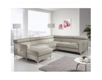 Kožená rohová sedačka U s rozkladom Sammy P - piesková koža (Yak Sand M6903)