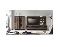 Dvojdverová komoda Barbo Typ 4 - dub tmavý / čierna