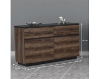 Dvojdverová komoda Barbo Typ 4 - dub tmavý / čierna