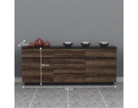 Trojdverová komoda Barbo Typ 5 - dub tmavý / čierna