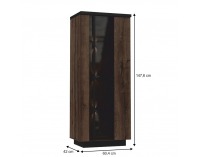 Vitrína s osvetlením Barbo Typ 7 - dub tmavý / čierna