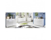 Dvojdverová komoda Stragy Typ 2 - biely vysoký lesk