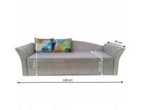 Rozkladacia pohovka s úložným priestorom Patryk - béžová / vzor (Cityrama 1)