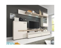 Obývacia stena s osvetlením Cobra - biela / dub sonoma