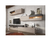 Obývacia stena s osvetlením Iova - dub nelson / betón