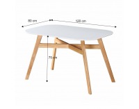 Jedálenský stôl Cyrus - biela / prírodná