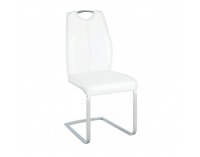 Jedálenská stolička Nesta - biela / chróm