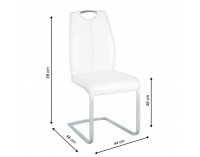 Jedálenská stolička Nesta - biela / chróm