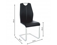 Jedálenská stolička Nesta - čierna / chróm