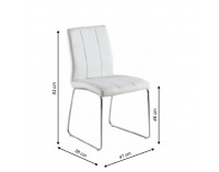Jedálenská stolička Sida - biela / chróm