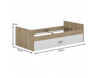Posteľový rám s úložným priestorom Terni Typ 3 90 - dub sonoma / biela
