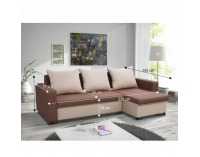 Rohová sedačka s rozkladom a úložným priestorom Ivonne P - hnedá / béžová