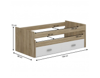 Posteľový rám s prístelkou Terni Typ 4 90 - dub sonoma / biela