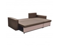 Rohová sedačka s rozkladom a úložným priestorom Ivonne P - hnedá / béžová