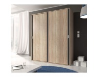 Šatníková skriňa s posuvnými dverami Sesi 2D 180 cm - dub sonoma / sivá