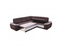Rohová sedačka s rozkladom Marco L - čokoládová / smotanová