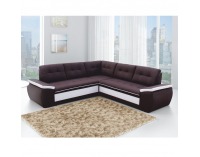 Rohová sedačka s rozkladom Marco P - čokoládová / smotanová