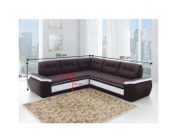 Rohová sedačka s rozkladom Marco P - čokoládová / smotanová