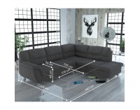 Rohová sedačka s rozkladom Omega L - hnedosivá