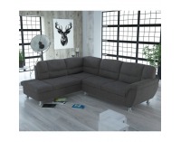 Rohová sedačka s rozkladom Omega L - hnedosivá