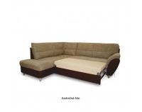 Rohová sedačka s rozkladom Omega L - hnedosivá