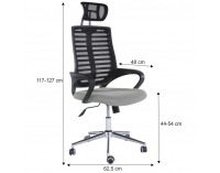 Kancelárska stolička s podrúčkami Flore - čierna / sivá