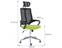 Kancelárska stolička s podrúčkami Flore - čierna / zelená