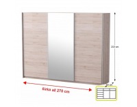 Skriňa s posuvnými dverami Miran New 3D - dub san remo / biela