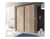 Šatníková skriňa s posuvnými dverami Sesi 2D 180 cm - dub sonoma / sivá