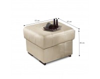 Kožená taburetka Trek - biela koža (Yak M6901)