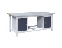 Pracovný stôl s plechovou policou 3T/P1P1 - svetlosivá / grafit
