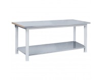 Pracovný stôl s plechovou policou 3T/POC179 - svetlosivá