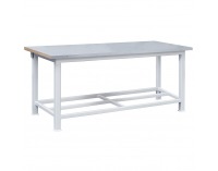 Pracovný stôl s plechovou policou 3T - svetlosivá