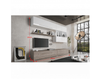 Obývacia stena Sofi - dub nelson / biely vysoký lesk