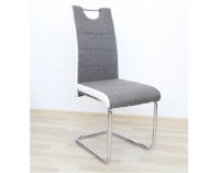 Jedálenská stolička Izma - sivá / biela / chróm