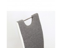 Jedálenská stolička Izma - sivá / biela / chróm