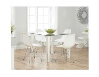 Jedálenská stolička Anisa New - biela / chróm