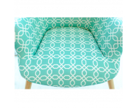 Kreslo Brando - zelený vzor / prírodná