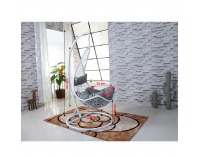 Závesné hojdacie kreslo Dorina - biela / sivá