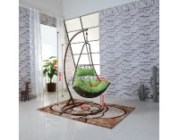 Závesné hojdacie kreslo Kalea - zlatá / hnedá / zelená