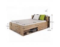 Posteľový rám s úložným priestorom Roket 140 - dub sonoma