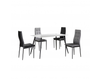 Sklenený jedálenský stôl Admer - biela / čierna
