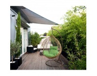 Závesné hojdacie kreslo Noela - hnedá / béžová / zelená