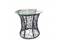 Sklenený príručný stolík Salmar - sivá