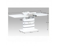 Rozkladací jedálenský stôl Medan - biely vysoký lesk