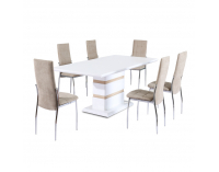 Jedálenský stôl Mados - biely lesk