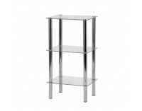Regál Freddy 2 - chróm / číre sklo